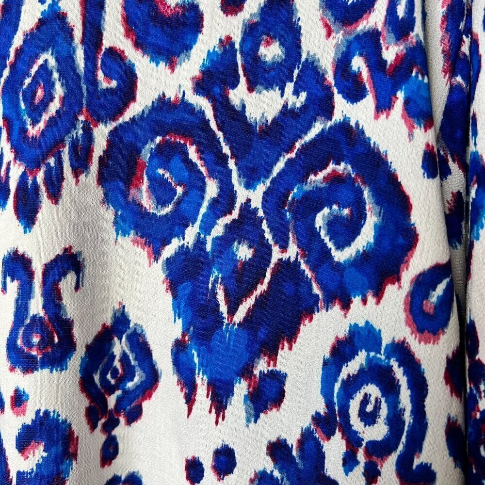 Zara Blouse Womens Size Large Tribal Puma Pattern Tunic Magali Shirt Colorful - Picture 8 of 14
